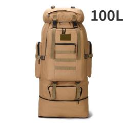 Sac &agrave; Dos Tactique 100L Alpinisme, Escalade et Voyage en Plein Air Khaki