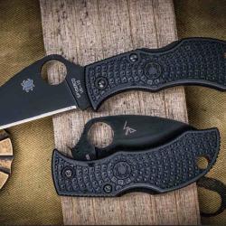 Couteau Spyderco Manbug Wharncliffe LAME Acier VG10 MANCHE FRN Lockback Japan SCMBKWPBK