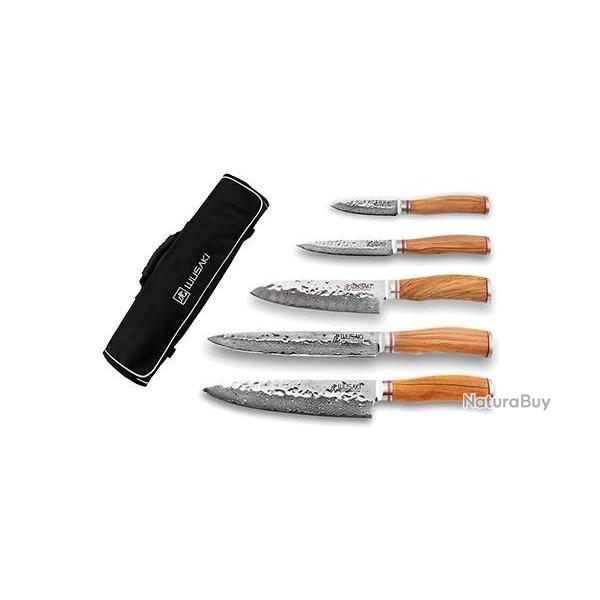 Couteau Wusaki Damas - Malette 5 couteaux damas