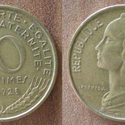 France 10 Centimes 1972 Piece Lagriffoul Franc