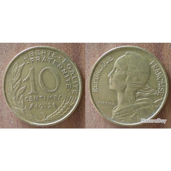 France 10 Centimes 1972 Piece Lagriffoul Franc