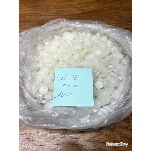 Obturateur plastique, calibre 16                          5 mm d'paisseur lot 2