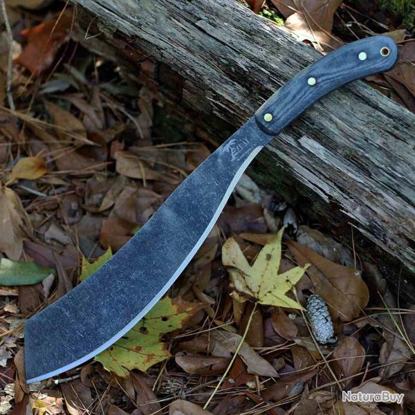 Machette ESEE Expat El Deguello Lame Acier 1075 Carbon MANCHE Micarta Etui Canevas USA ESDEGUELLO