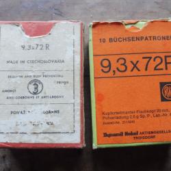 2 boites munitions 19 balles chasse 9,3 x 72r