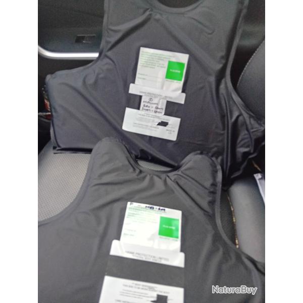 Enchre lot de 2 plaques balistiques 3a contre les armes de poings et les lames  44X36