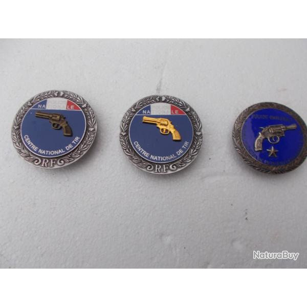 lot de 3 m�dailles  tir police,bon �tat