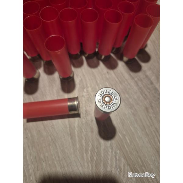 Douilles Rouge T2 cal 12/70 Nobel Sport x 100