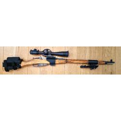 Mosin Nagant - triple Rails picatinny 9 places avec bipied