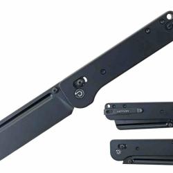 Couteau Defcon Black LAME Acier Sandvik 14C28N MANCHE Aluminium Pivot Lock TD022BK