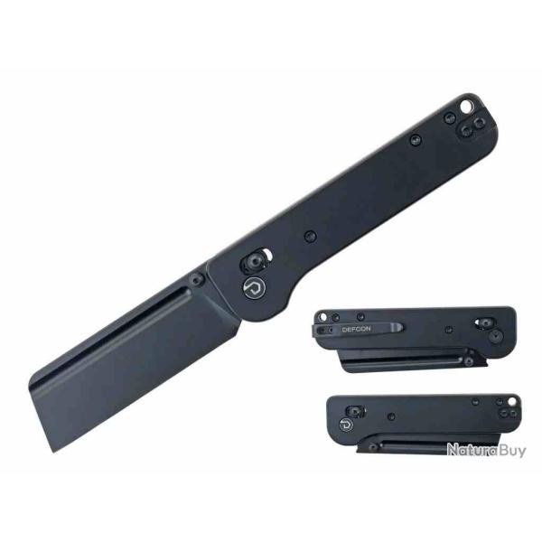 Couteau Defcon Black LAME Acier Sandvik 14C28N MANCHE Aluminium Pivot Lock TD022BK