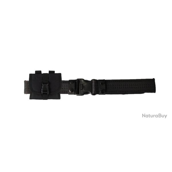 Ensemble Ceinture tactique Noire + une cartouchiere ceinture Noire 14 munitions rayes