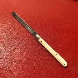 Ancien couteau canif enfant pliant COUDERT Couronné Os bout rond  Fin XIXè