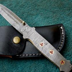 Couteau pliant Damas - Full Damas - Pin's mosaïque (3)