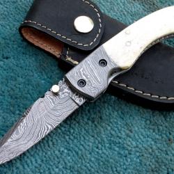 Couteau pliant Damas - Os de buffle (3)