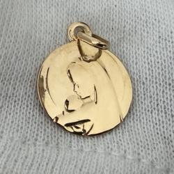 Pendentif or massif 18 carats - Marie et l'enfant - catholique - Chr&eacute;tien - m&eacute;daille