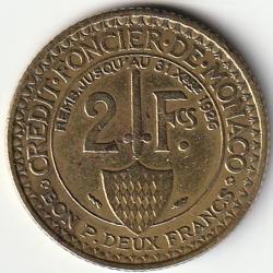 Pièce de Monnaie MONACO - PRINCIPAUTÉ DE MONACO -2 francs - Louis II 1924
