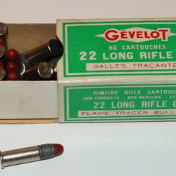 Boite Cartouches 22lr collectionneur Gévelot BALLES TRACANTES GP (28 cartouches)
