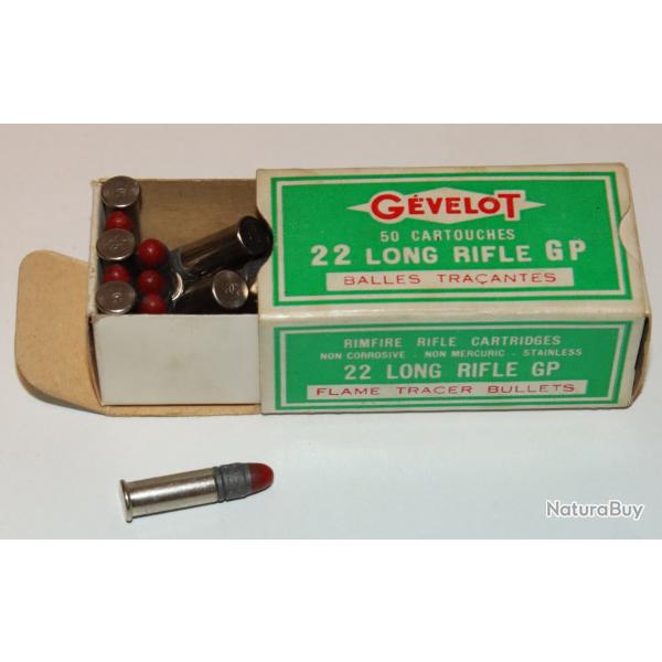 Boite Cartouches 22lr collectionneur Gvelot BALLES TRACANTES GP (28 cartouches)