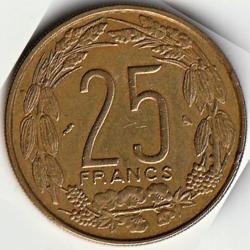Pièce de Monnaie AFRIQUE EQUATORIALE FRANÇAISE - 25 Francs CAMEROUN 1970 Paris