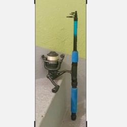 Belle canne compacte de marque Sert + moulinet neuf + fil Water Queen