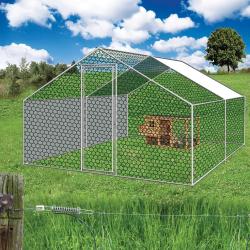 Enclos volaille m&eacute;tal galvanis&eacute; 12 m&sup2; - maille 25 mm