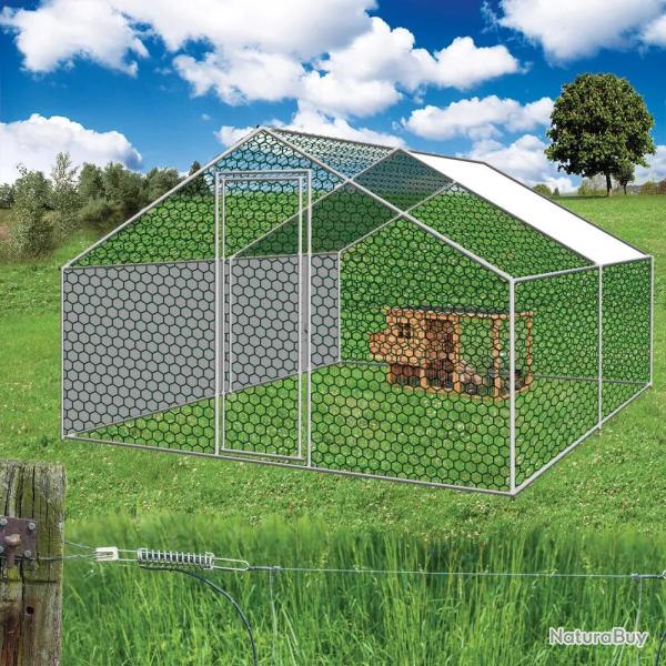 Enclos volaille mtal galvanis 12 m - maille 25 mm