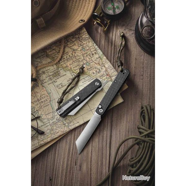 Couteau Trivisa Hydra-05 Higonokami Lame Acier 10Cr15CoMoV MANCHE FCarbone/G10 IKBS TVTY11CG10