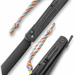 Couteau Trivisa Hydra-04B Higonokami Lame Acier 10Cr15CoMoV MANCHE Black Micarta IKBS TV