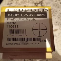 Lunette battue Leupold vxr 1.25*4*20 réticule lumineux