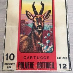 BOITE DE COLLECTION CONTENANT 9 CARTOUCHES A BROCHE (PLOMB N&deg; 4) POUR FUSIL ANCIEN CALIBRE 12MM