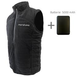 GILET CHAUFFANT PISTEURS NOIR + BATTERIE  TAILLE XXL