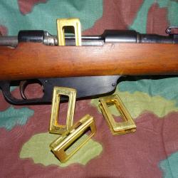 Clip en laiton pour fusil Carcano 6.5x52 - Neuf de stock, tous mod&egrave;les