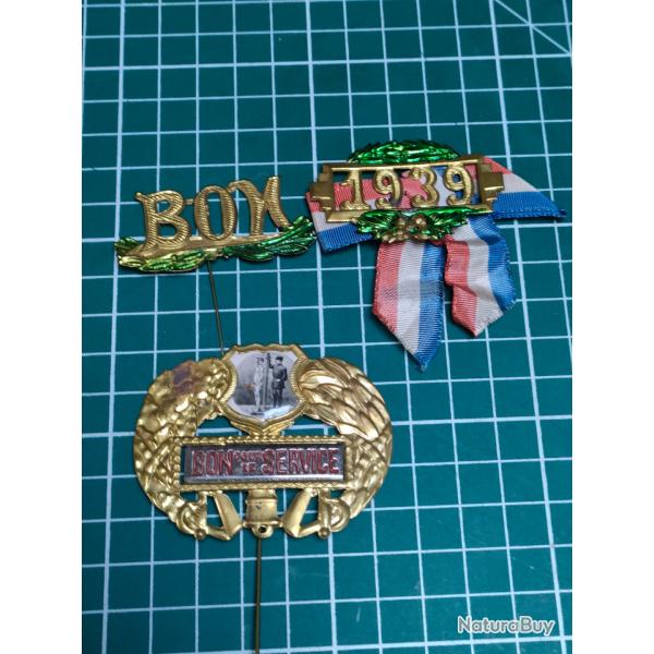 LOT 3 INSIGNES BON POUR LE SERVICE CONSCRITS