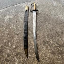 Rare, ancien Sabre d'officier de Marine - Cassaignard, Nantes - Soleil & Lune. XVIIIème. Militaria