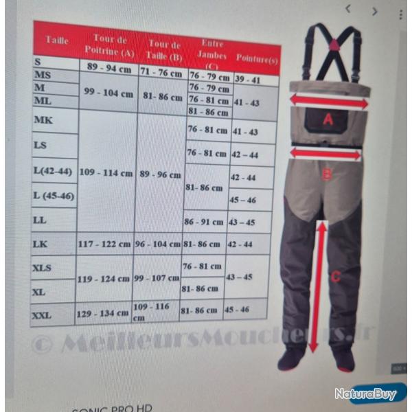 WADERS  RESPIRANT -REDINGTON - SONIC PRO HD - TAILLE L