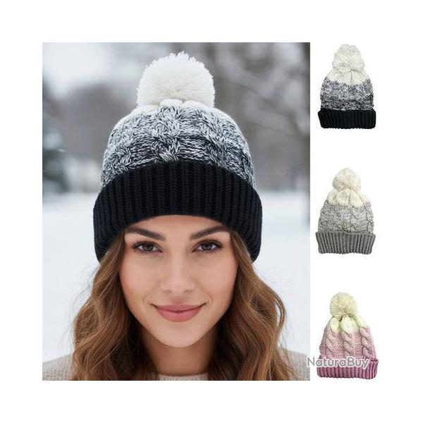 Bonnet impermable en maille pour femme - LA316 Rose