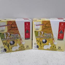 1 BOITE DE 25 CARTOUCHES MARY ARM C36 CAL12MM 10G BOURRE RÉVERSIBLE