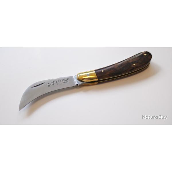 Le Fidle Couteau pliant serpette - manche bois de noyer