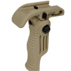 Poign&eacute;e tactique compacte Swiss arms - Pliable Rabattable en Polym&egrave;re - TAN Haute Qualit&eacute;