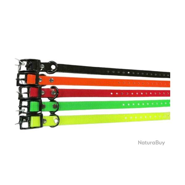Collier HELEN BAUD MINI coloris au choix 650mm x 19m x 2mm (gravure incluse) Orange fluo