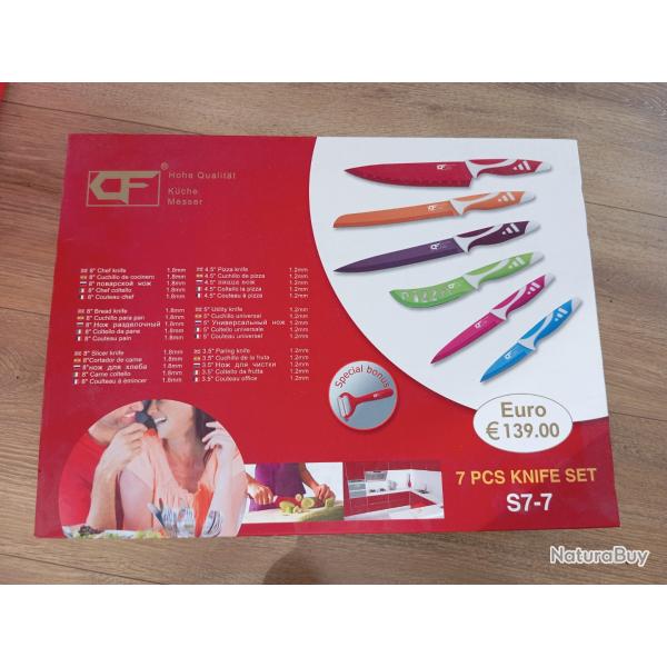 Set de couteaux multicolores de cuisine - coffret
