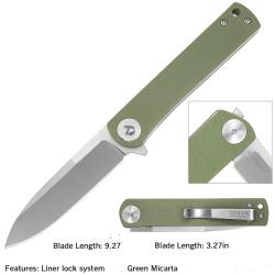 Couteau Dreamtech Green LAME Acier D2 Manche Micarta Green Linerlock DTK3896MG