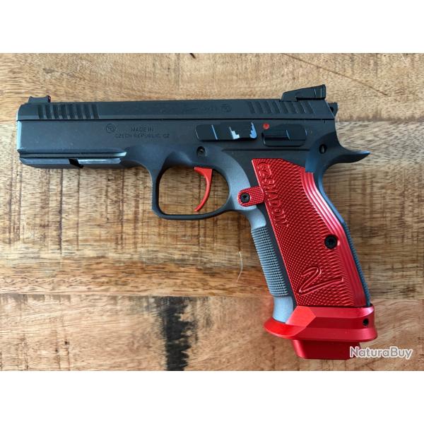 Pistolet CZ 75 Shadow 2 custom Cerakote Cobalt Rouge calibre 9x19