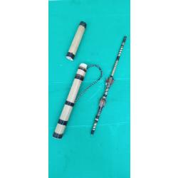 SARBACANE  EN ELEMENTS NATUREL  ET SON FOURREAU  .  FABRICATION ARTISANALE  .