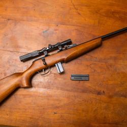 Carabine &agrave; verrou GAUCHER GAZELLE 22Lr + Lunette + 2 chargeurs 10 coups