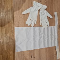 Gant blanc et plastron de c&eacute;r&eacute;monie Arme du Train.