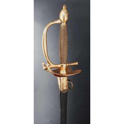 ÉPÉE D'OFFICIER D'INFANTERIE RÈGNE DE LOUIS XVI VERS 1780 EN BRONZE DORÉ - FRANCE ANCIENNE MONARCHIE
