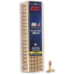 Boite de 100 Cartouches .22LR CCI MINI MAG CUIVREE HP 36gr