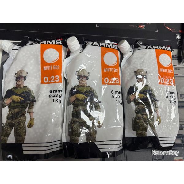 lot de 3 sac de billes swiss arms 0.23 grammes 6 mm
