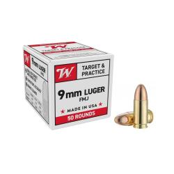 Munition Winchester 9mm Luger FMJ 8g 124gr x2 boites - PROMOTION9